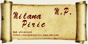 Milana Pirić vizit kartica